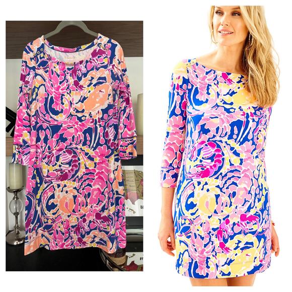Lilly Pulitzer Sophie Dress in Brilliant Blue Catch And Release - Picture 1 of 5